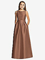 Front View Thumbnail - Cognac Alfred Sung Junior Bridesmaid Style JR544