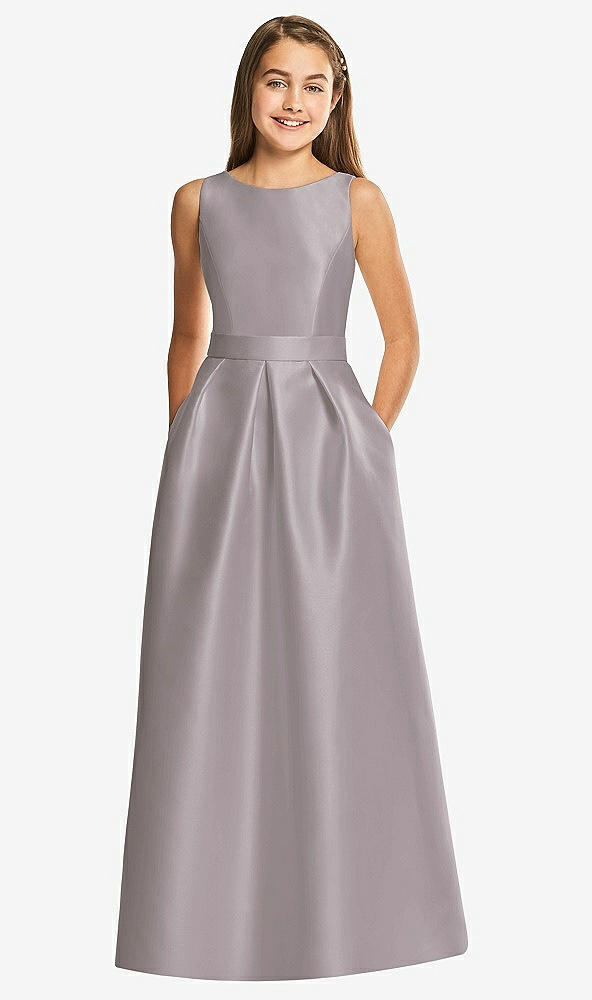 Front View - Cashmere Gray Alfred Sung Junior Bridesmaid Style JR544