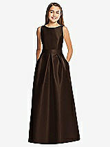 Front View Thumbnail - Espresso Alfred Sung Junior Bridesmaid Style JR544