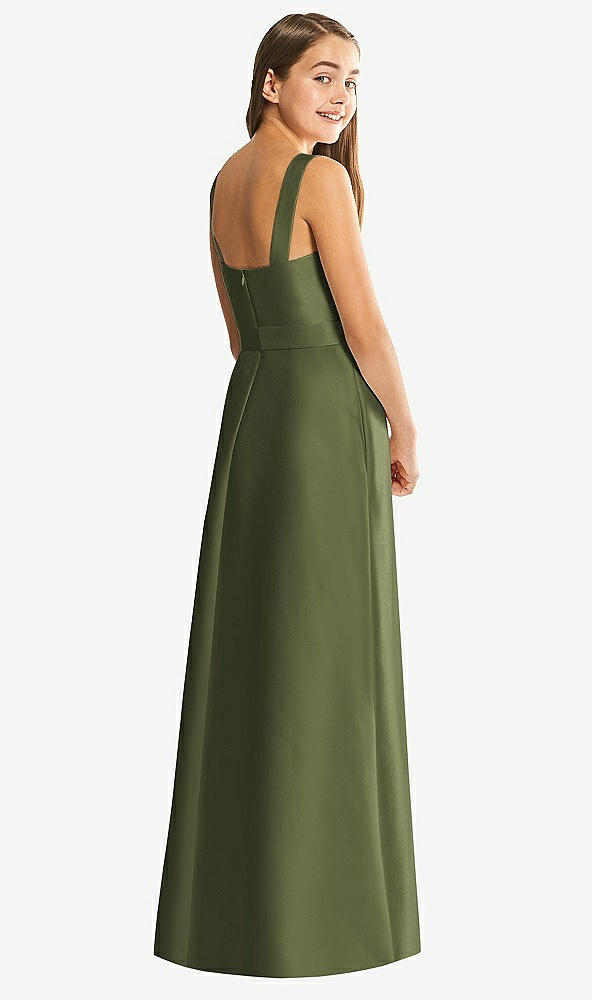Back View - Olive Green Alfred Sung Junior Bridesmaid Style JR544