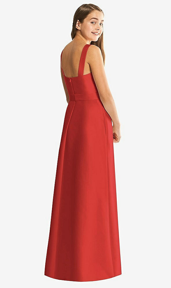 Back View - Poppy Red Alfred Sung Junior Bridesmaid Style JR544