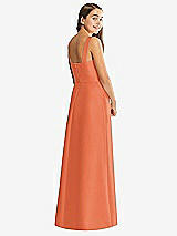 Rear View Thumbnail - Portofino Orange Alfred Sung Junior Bridesmaid Style JR544