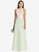 Rear View Thumbnail - Mint Green & Blush Alfred Sung Junior Bridesmaid Style JR545
