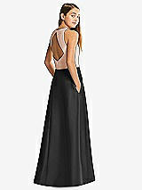 Front View Thumbnail - Black & Cameo Alfred Sung Junior Bridesmaid Style JR545
