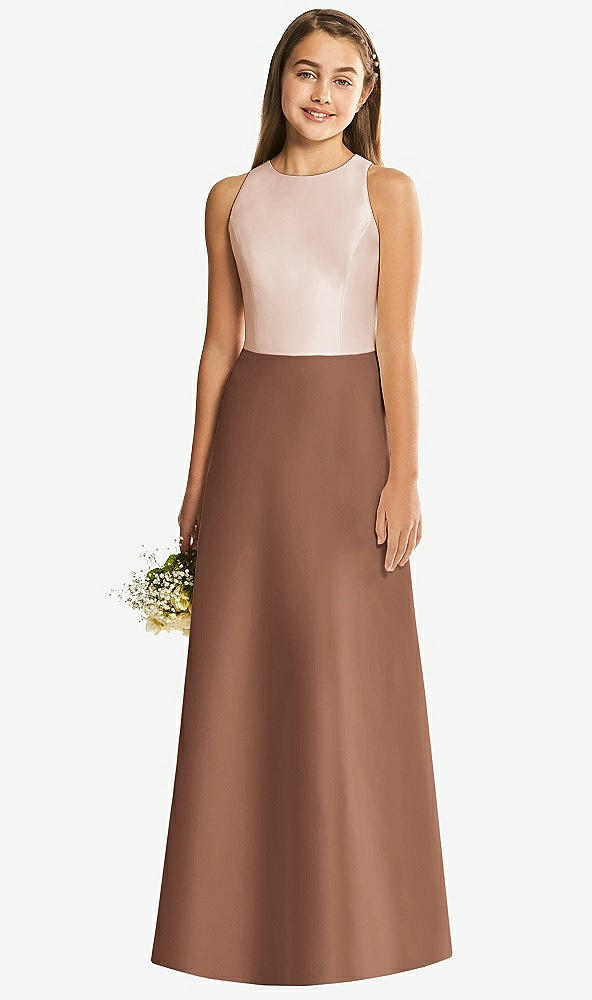 Back View - Cognac & Cameo Alfred Sung Junior Bridesmaid Style JR545