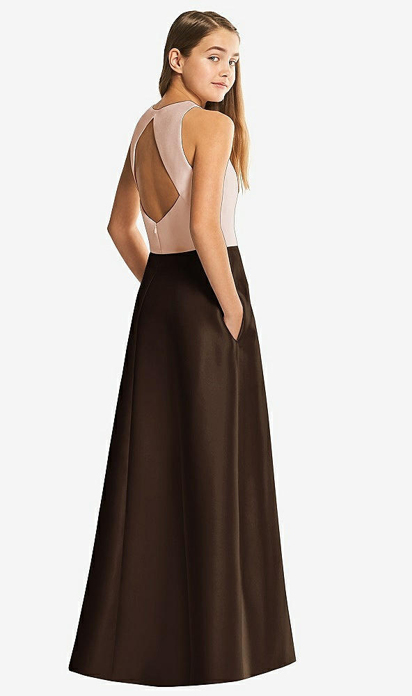 Front View - Espresso & Cameo Alfred Sung Junior Bridesmaid Style JR545