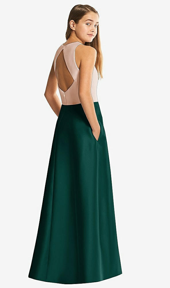 Front View - Evergreen & Cameo Alfred Sung Junior Bridesmaid Style JR545