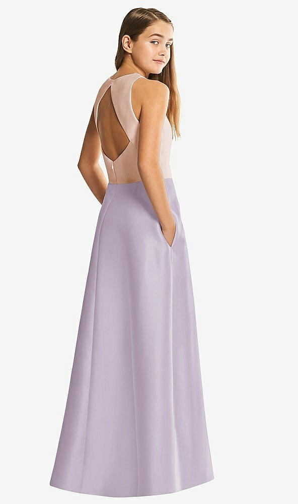 Front View - Lilac Haze & Cameo Alfred Sung Junior Bridesmaid Style JR545