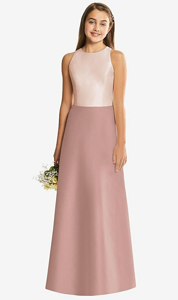 Back View - Neu Nude & Cameo Alfred Sung Junior Bridesmaid Style JR545