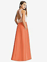 Front View Thumbnail - Portofino Orange & Cameo Alfred Sung Junior Bridesmaid Style JR545