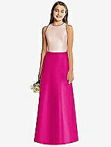 Rear View Thumbnail - Think Pink & Cameo Alfred Sung Junior Bridesmaid Style JR545