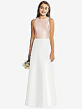 Rear View Thumbnail - White & Cameo Alfred Sung Junior Bridesmaid Style JR545