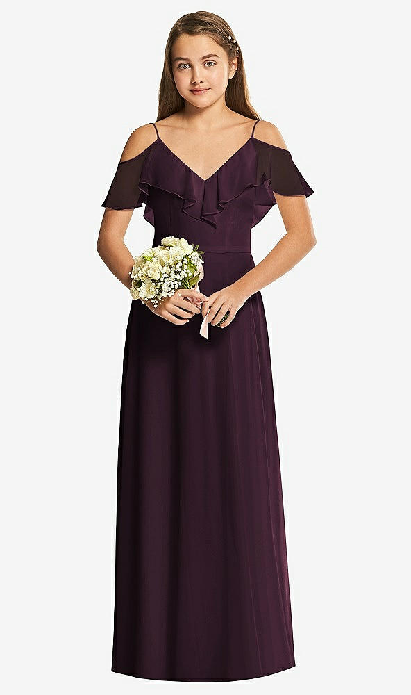 Front View - Deep Plum Dessy Collection Junior Bridesmaid Dress JR548