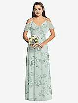 Front View Thumbnail - Mint Green Floral Dessy Collection Junior Bridesmaid Dress JR548