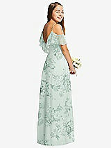 Rear View Thumbnail - Mint Green Floral Dessy Collection Junior Bridesmaid Dress JR548