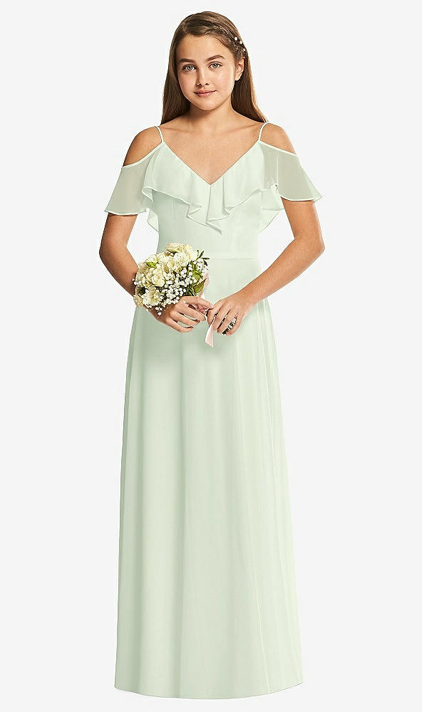 Front View - Mint Green Dessy Collection Junior Bridesmaid Dress JR548