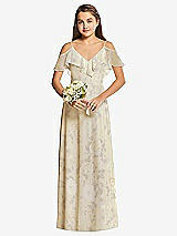 Front View Thumbnail - Butter Yellow Floral Dessy Collection Junior Bridesmaid Dress JR548