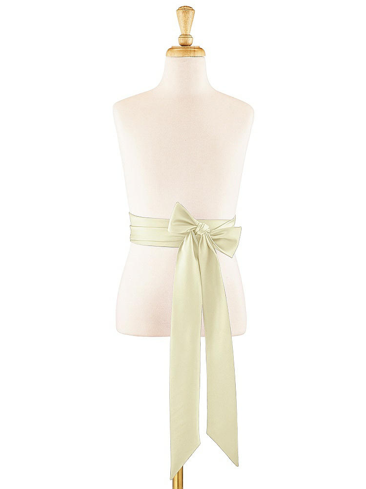 Front View - Butter Yellow Satin Twill Flower Girl Sash