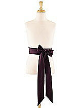 Front View Thumbnail - Deep Plum Satin Twill Flower Girl Sash