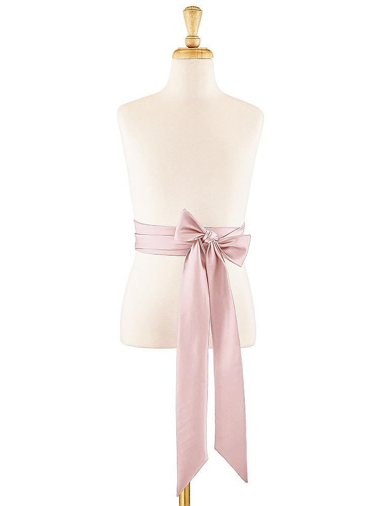 Front View - Ballet Pink Satin Twill Flower Girl Sash