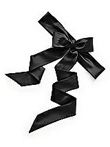 Rear View Thumbnail - Black Satin Twill Flower Girl Sash