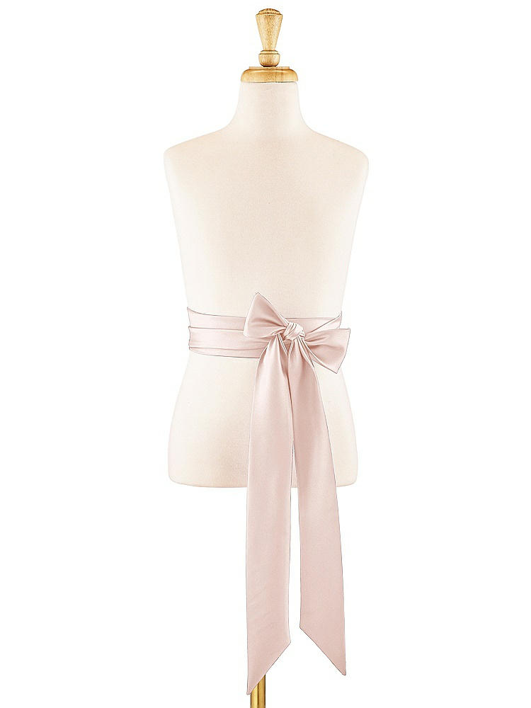 Front View - Blush Satin Twill Flower Girl Sash