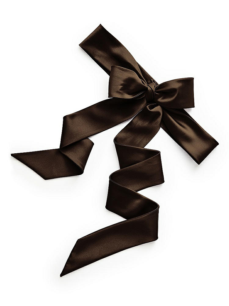 Back View - Espresso Satin Twill Flower Girl Sash