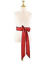 Front View Thumbnail - Poppy Red Satin Twill Flower Girl Sash