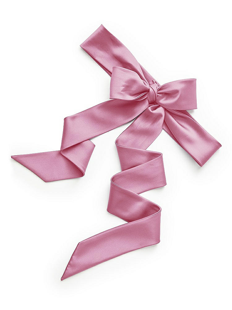 Back View - Powder Pink Satin Twill Flower Girl Sash