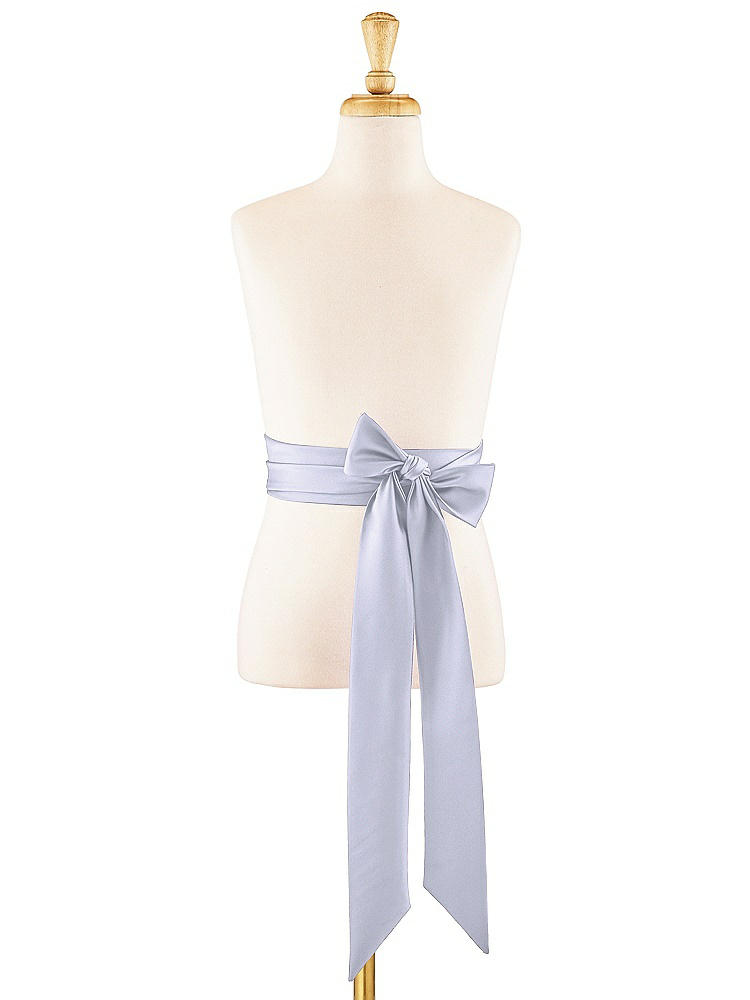 Front View - Silver Dove Satin Twill Flower Girl Sash