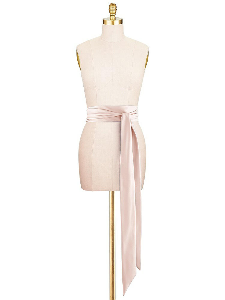 Front View - Blush Satin Twill Wedding Sash