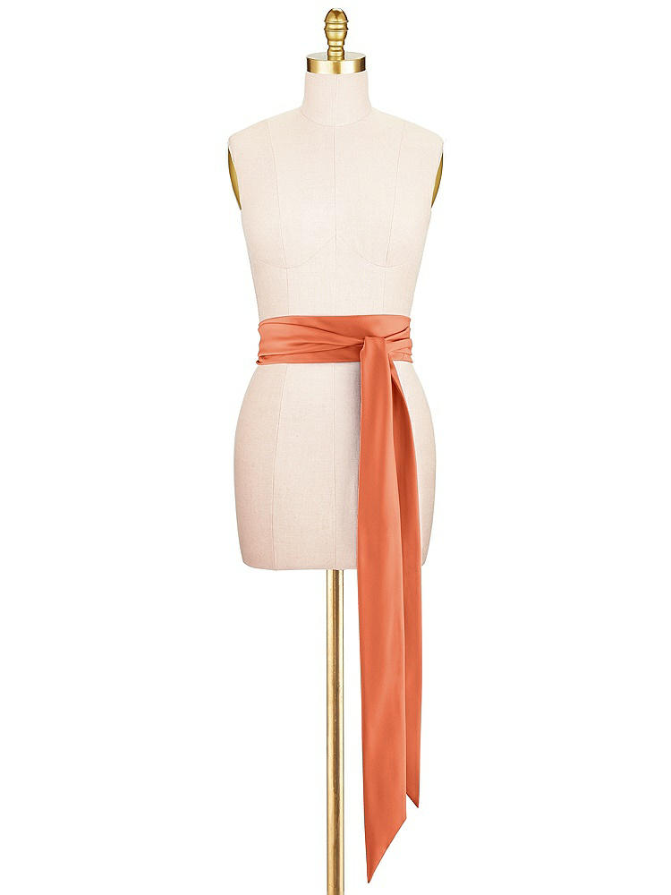 Front View - Portofino Orange Satin Twill Wedding Sash
