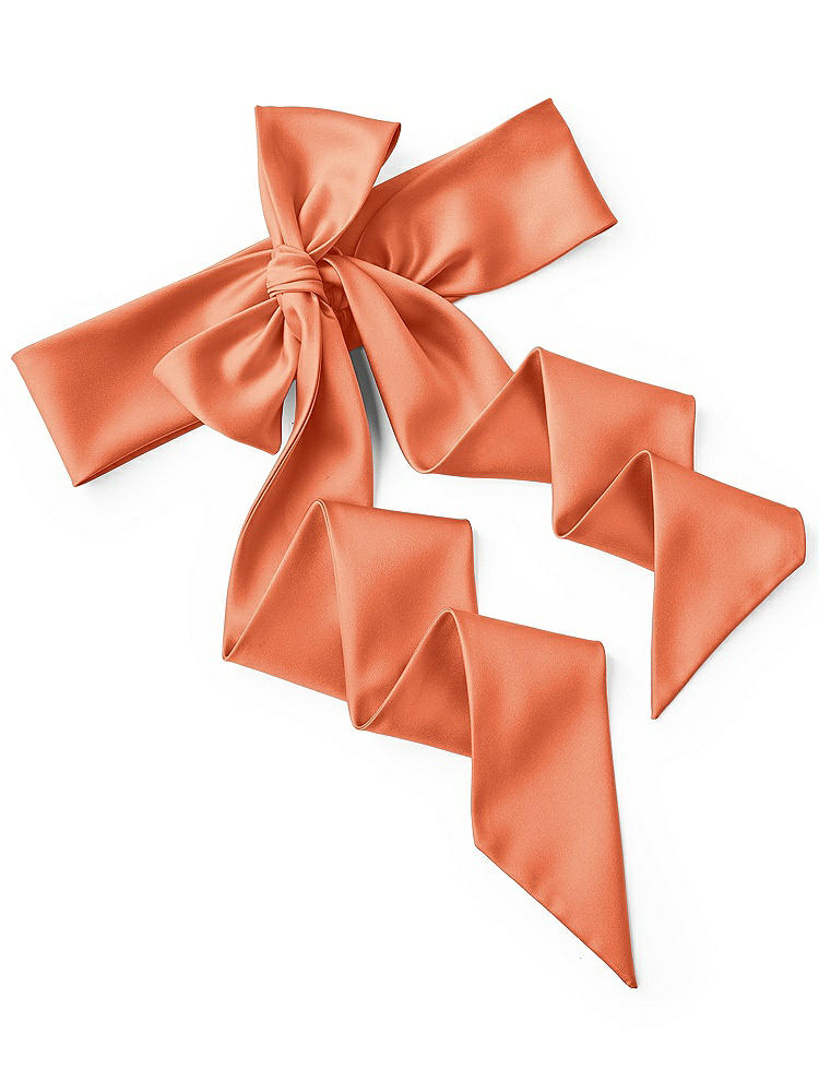 Back View - Portofino Orange Satin Twill Wedding Sash