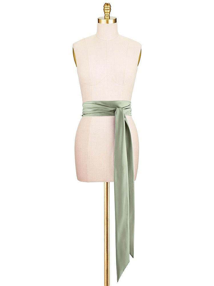 Front View - Sage Satin Twill Wedding Sash