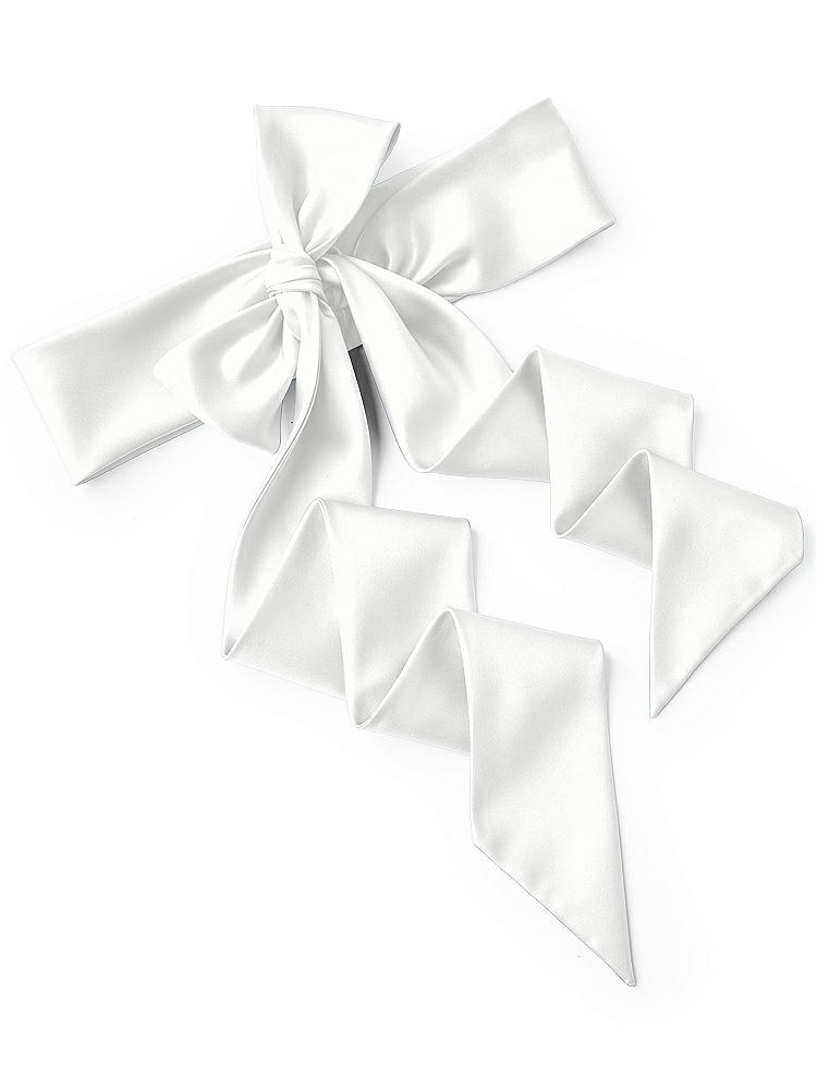 Back View - White Satin Twill Wedding Sash