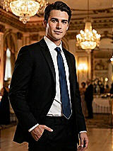 Alt View 2 Thumbnail - Midnight Navy Yarn-Dyed Modern Tie by After Six