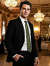 Alt View 2 Thumbnail - Olive Green Yarn-Dyed Modern Tie by After Six