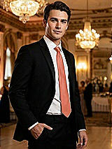 Alt View 2 Thumbnail - Terracotta Copper Yarn-Dyed Modern Tie by After Six