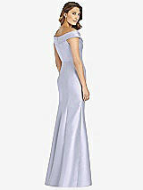 Rear View Thumbnail - Silver Dove Off-the-Shoulder Cuff Trumpet Gown with Front Slit