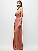 Side View Thumbnail - Desert Rose Tie-Shoulder Chiffon Maxi Dress with Front Slit