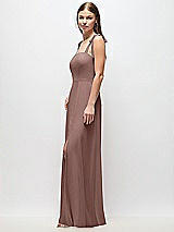 Side View Thumbnail - Sienna Tie-Shoulder Chiffon Maxi Dress with Front Slit