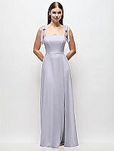 Front View Thumbnail - Silver Dove Tie-Shoulder Chiffon Maxi Dress with Front Slit