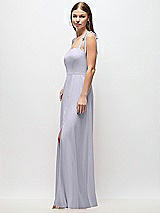 Side View Thumbnail - Silver Dove Tie-Shoulder Chiffon Maxi Dress with Front Slit