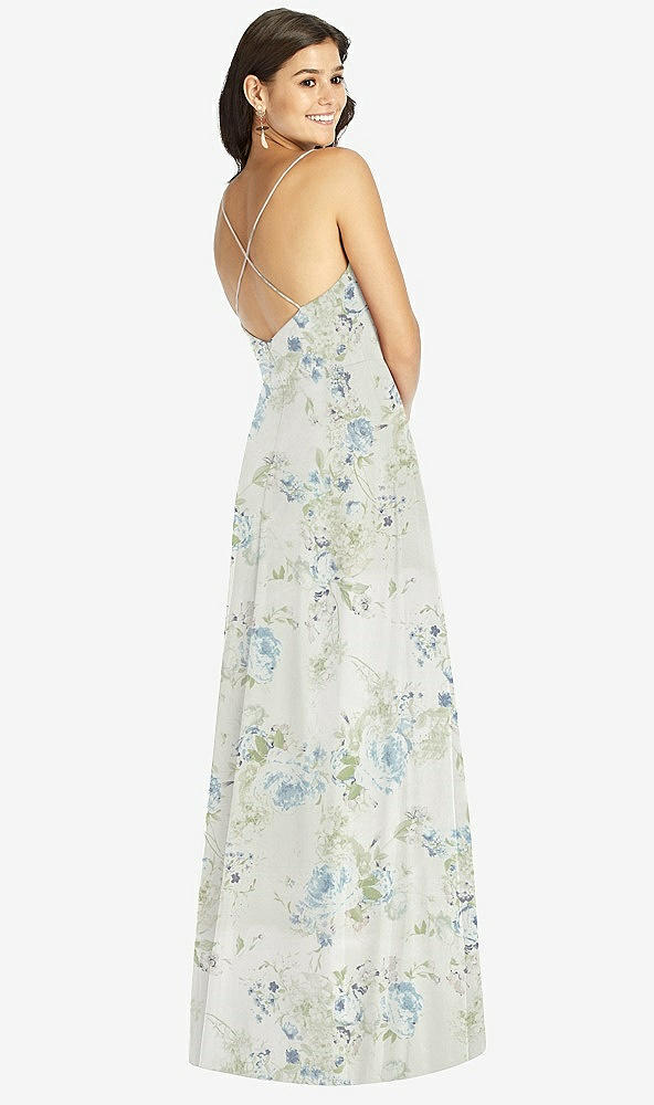 Back View - Bleu Garden Criss Cross Back A-Line Maxi Dress