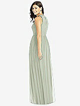 Rear View Thumbnail - Celadon Shirred Skirt Jewel Neck Halter Dress with Front Slit
