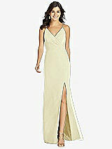 Front View Thumbnail - Butter Yellow Criss Cross Back Mermaid Wrap Dress