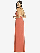 Rear View Thumbnail - Terracotta Copper Criss Cross Back Mermaid Wrap Dress