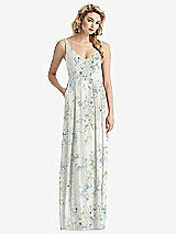 Front View Thumbnail - Bleu Garden Sleeveless Pleated Skirt Maxi Dress with Pockets