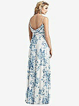 Front View Thumbnail - Cottage Rose Dusk Blue Cowl-Back Double Strap Maxi Dress with Side Slit