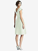 Rear View Thumbnail - Mint Green Cap Sleeve Pleated Cocktail Dress with Pockets